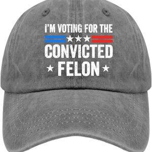 New Gray Graphic Cap with Bold Statement